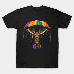 Antelope Rainy Day With Umbrella T-Shirt